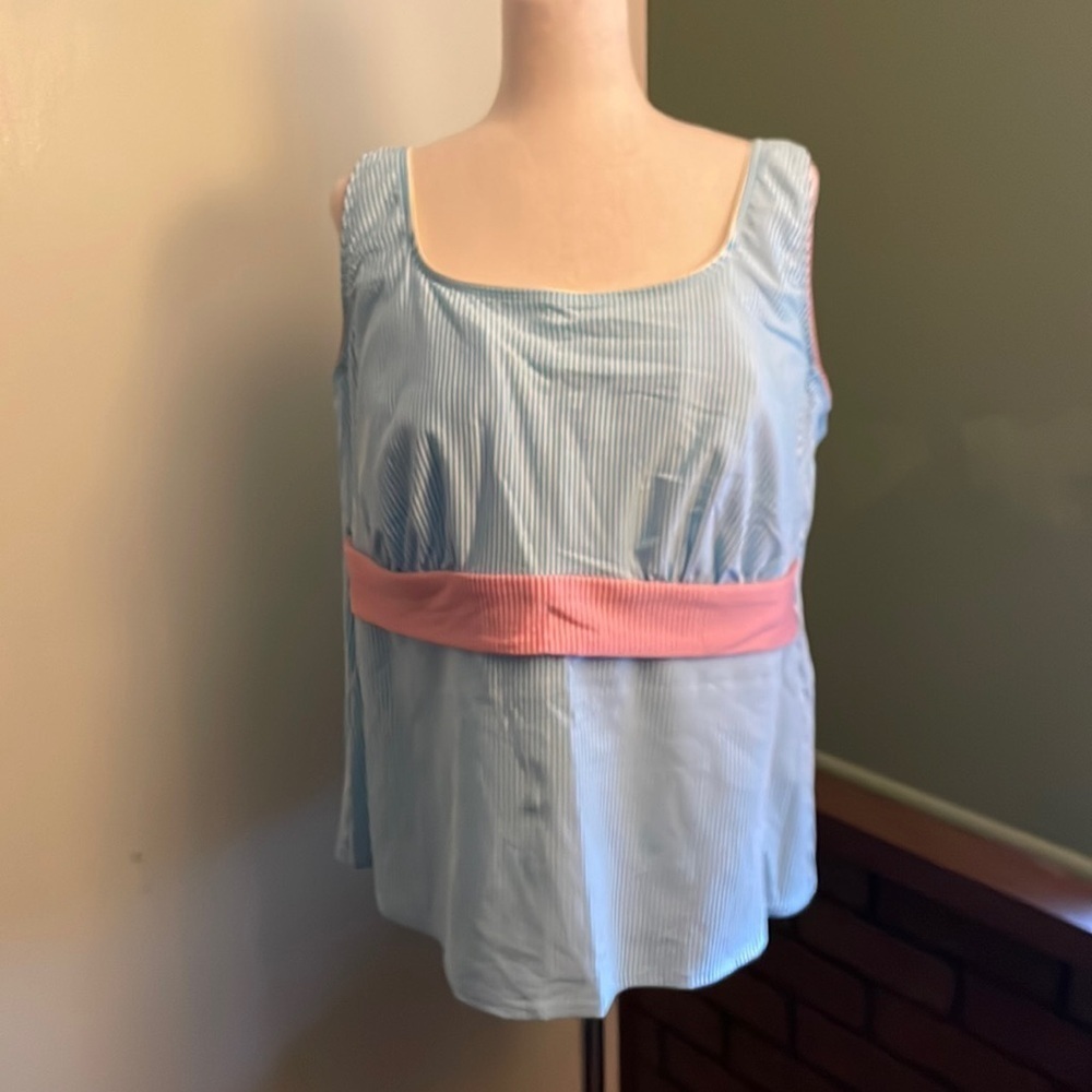 22W Lands End Tankini Swim Top‎ D06 6517
